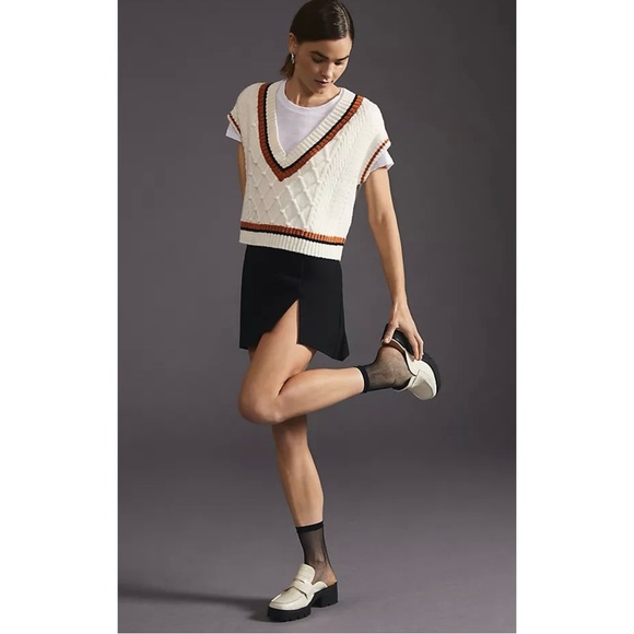 Anthropologie Maeve Willa Cable-Knit Sweater Vest Sz. Large - Picture 5 of 13